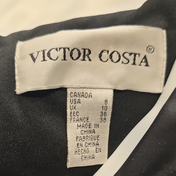 Victor Costa Black and White Jewel Midi Dress - Picture 2 of 16